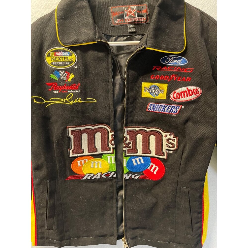 Vintage Nascar M&M Racing Team Jacket #38 Jeff Hamilton Designs Size XL - Picture 2 of 14